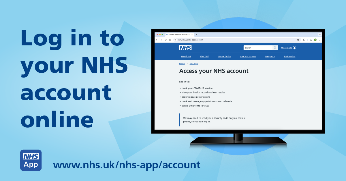 NHS App log in online Facebook (1200 x 630)